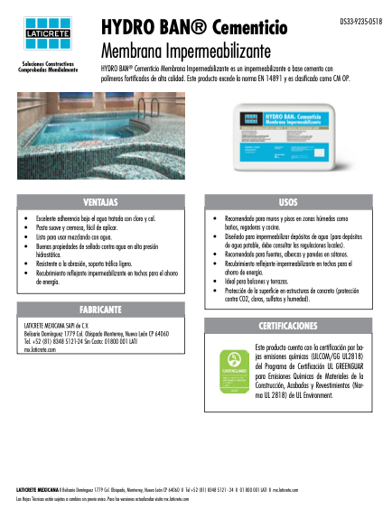 Hydro Ban Cementicio